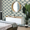 Feather Flock Removable Wallpaper in Denim Blue