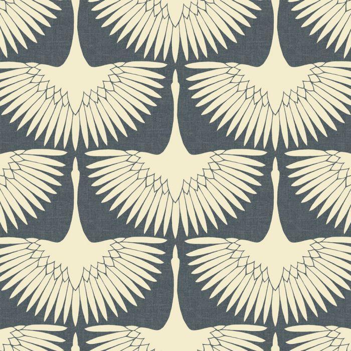 Feather Flock Removable Wallpaper in Denim Blue