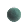 Frosted Green Beaded Christmas Ball Ornament