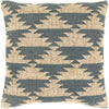 Gada GAD-004 Hand Woven Pillow in Beige & Teal by Surya