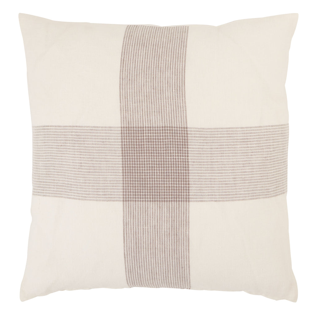 Pembroke Stripes Pillow in White & Gray