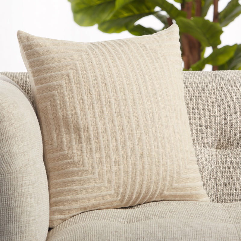 Neutra Geometric Pillow in Light Taupe