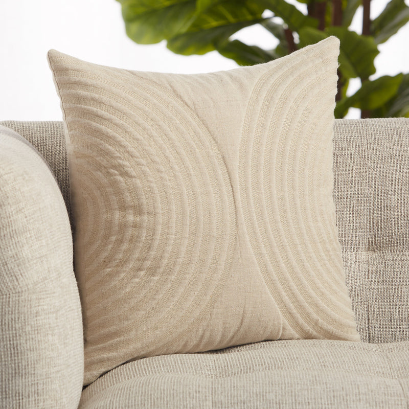 Lautner Geometric Pillow in Light Taupe