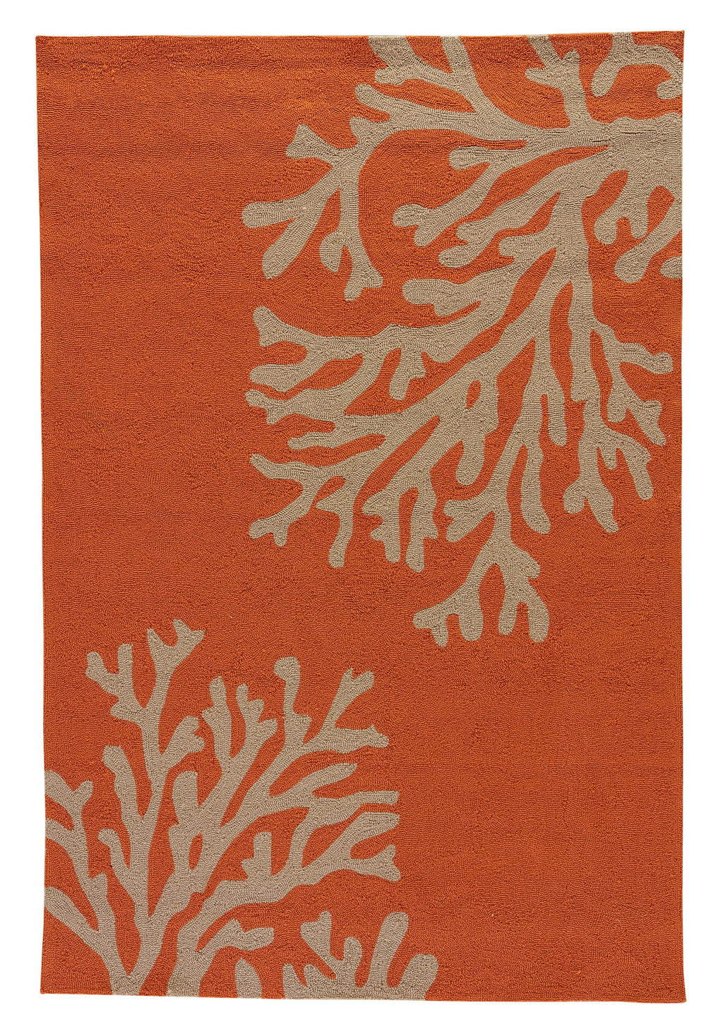 Bough Out Indoor/ Outdoor Floral Orange & Taupe Area Rug