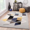 Apex Handmade Geometric Light Gray & Multicolor Area Rug