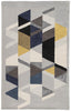 Apex Handmade Geometric Light Gray & Multicolor Area Rug