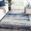 Benna Handmade Abstract Blue & Gray Area Rug