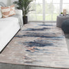 Ryenn Handmade Abstract Blue & Pink Area Rug