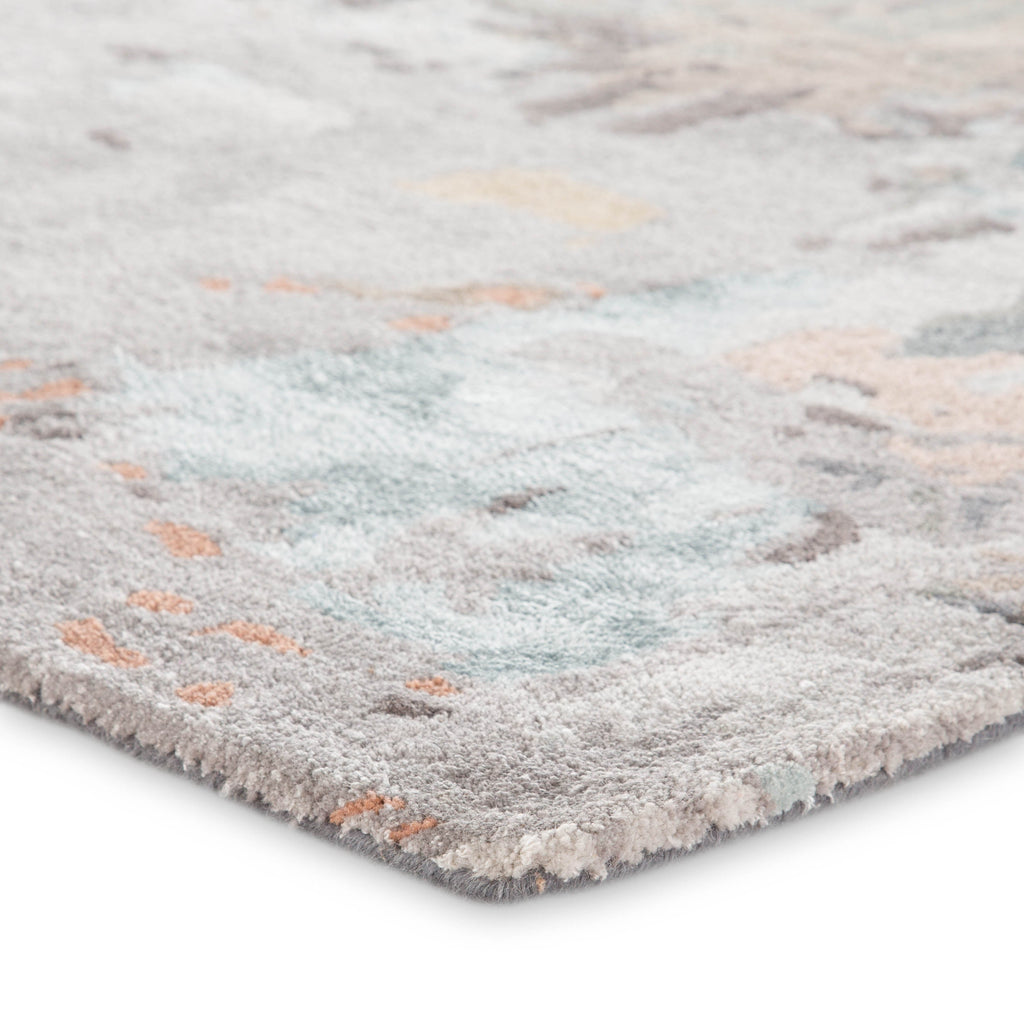 Luella Handmade Abstract Gray & Blush Area Rug