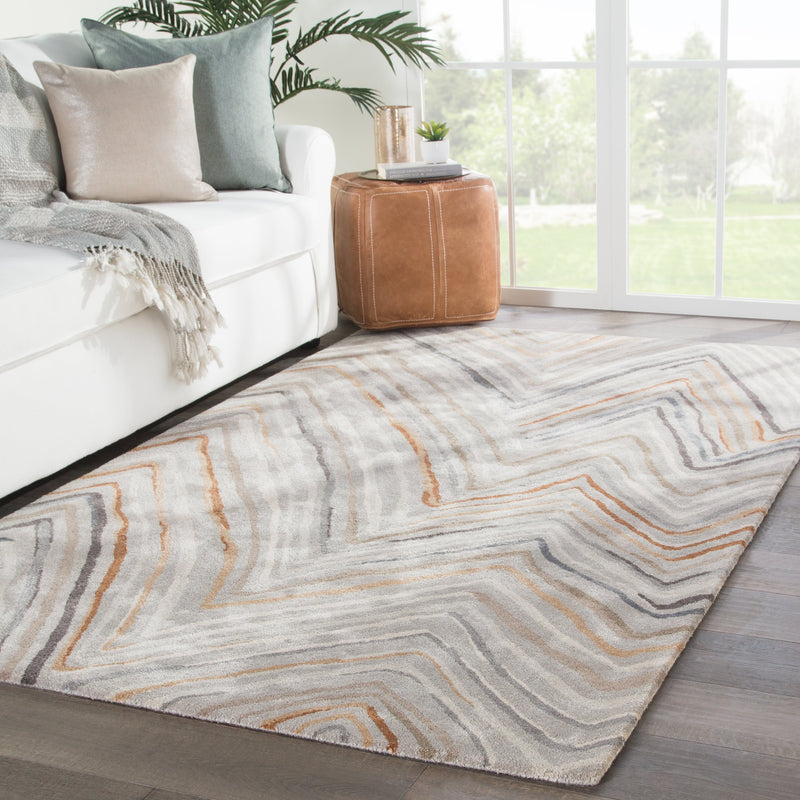 Sadie Chevron Rug in Feather Gray & Tannin design by Jaipur Living