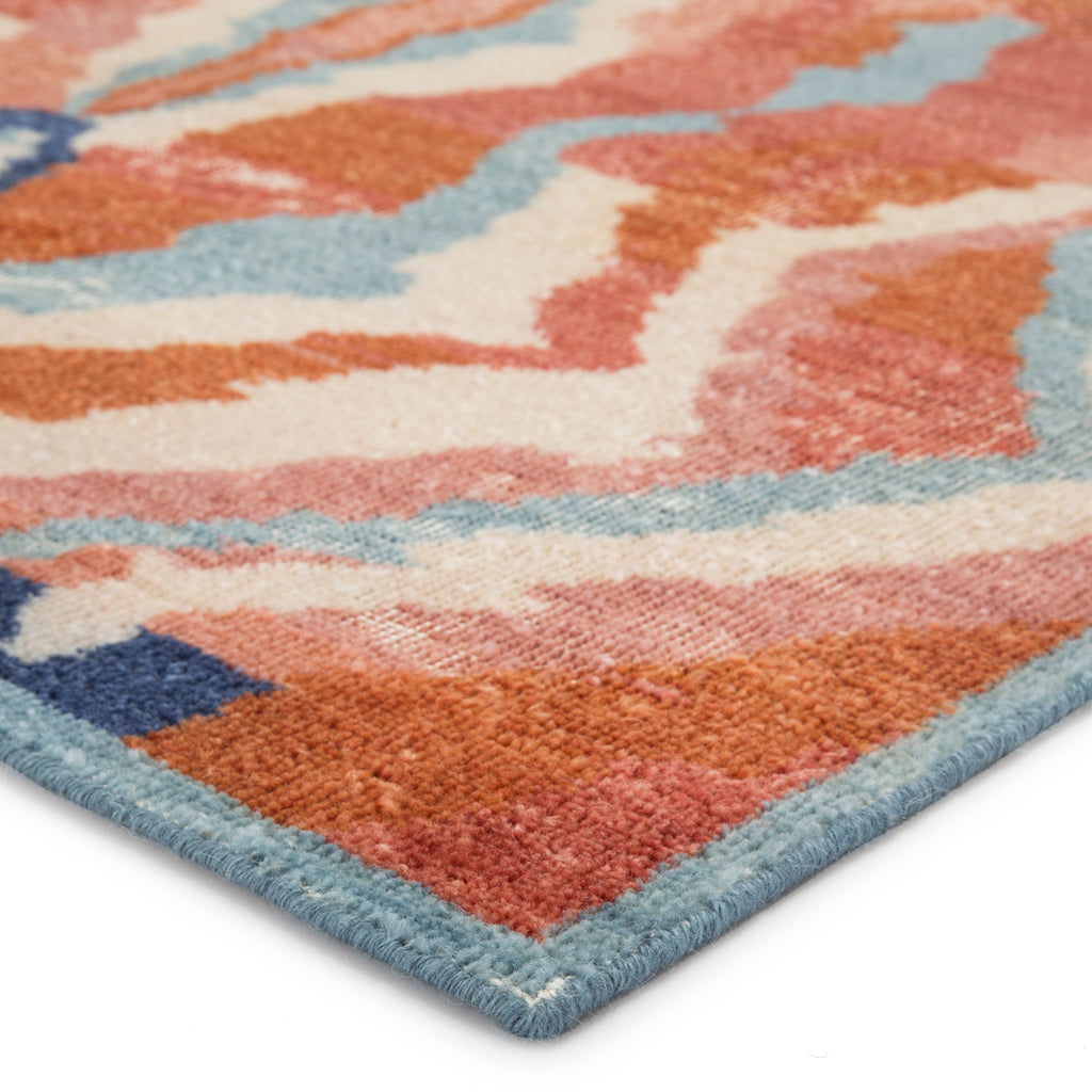 Woodstock Hand-Knotted Abstract Red & Blue Area Rug