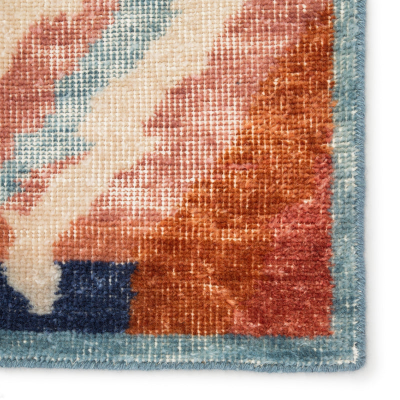 Woodstock Hand-Knotted Abstract Red & Blue Area Rug