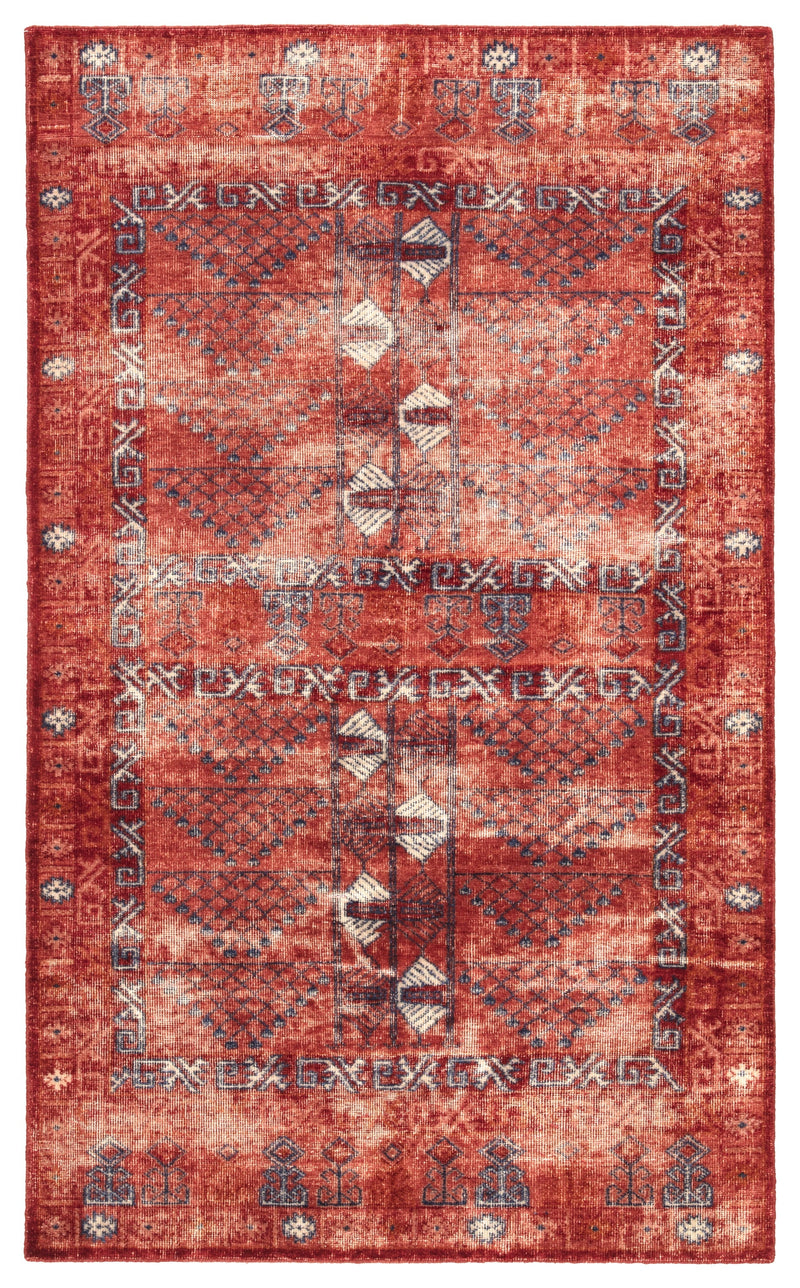 Montreal Hand-Knotted Tribal Red & Blue Area Rug