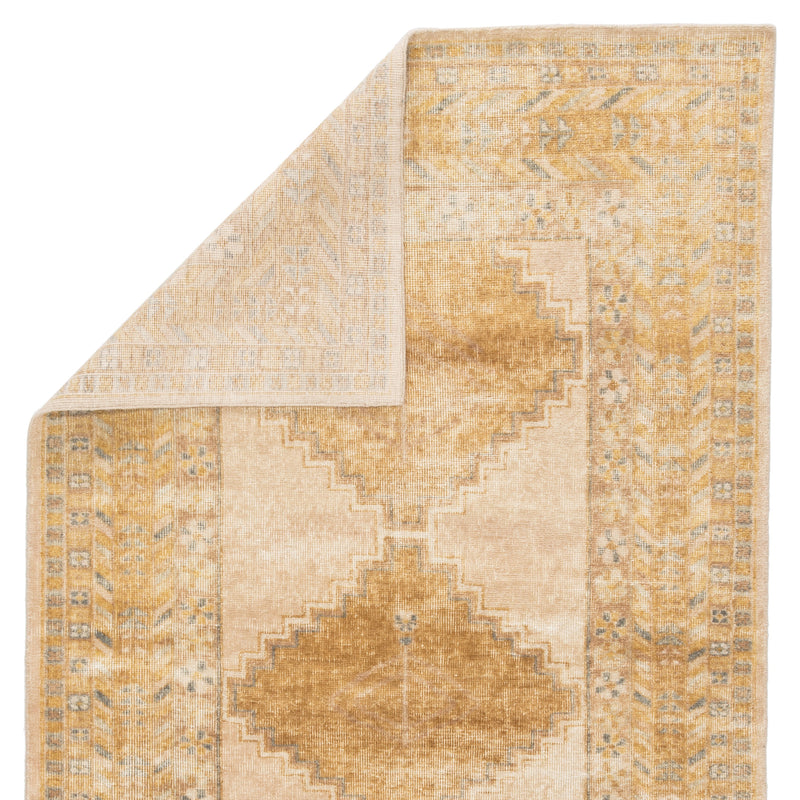 Enfield Hand-Knotted Medallion Gold & Gray Area Rug