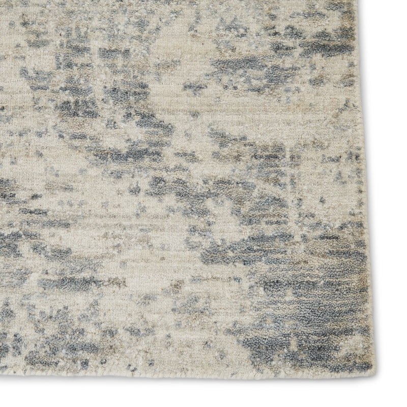 Lizea Handmade Abstract Ivory & Gray Rug