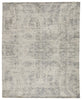 Lizea Handmade Abstract Ivory & Gray Rug