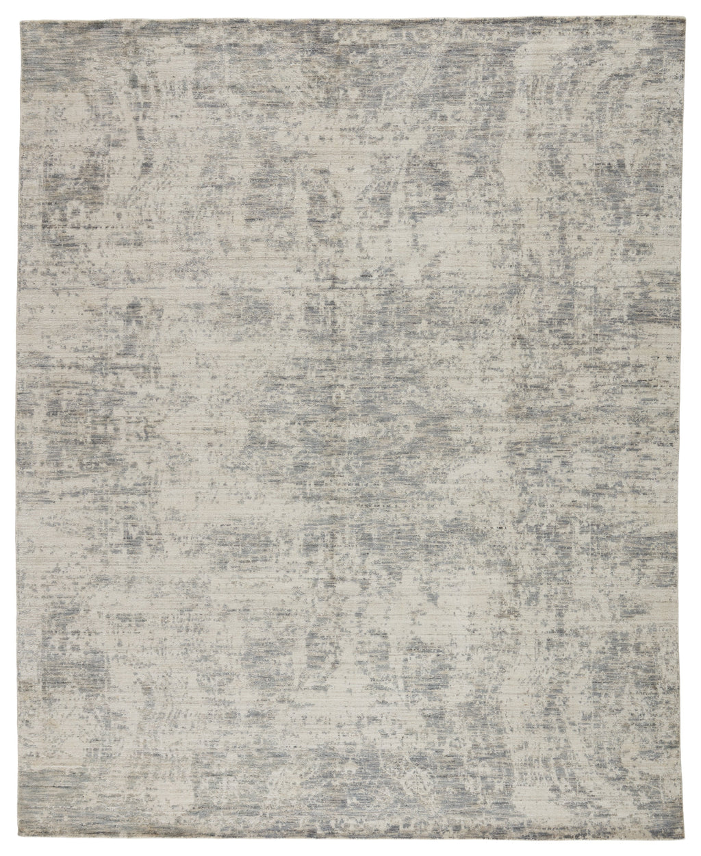 Lizea Handmade Abstract Ivory & Gray Rug