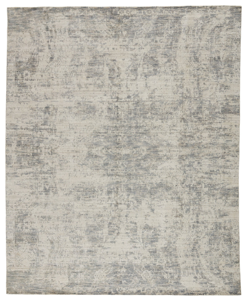 Lizea Handmade Abstract Ivory & Gray Rug