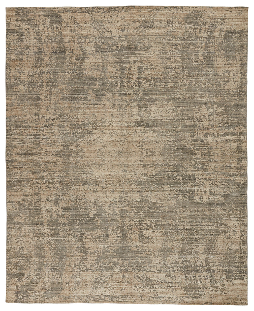 Lizea Handmade Abstract Gray & Beige Rug