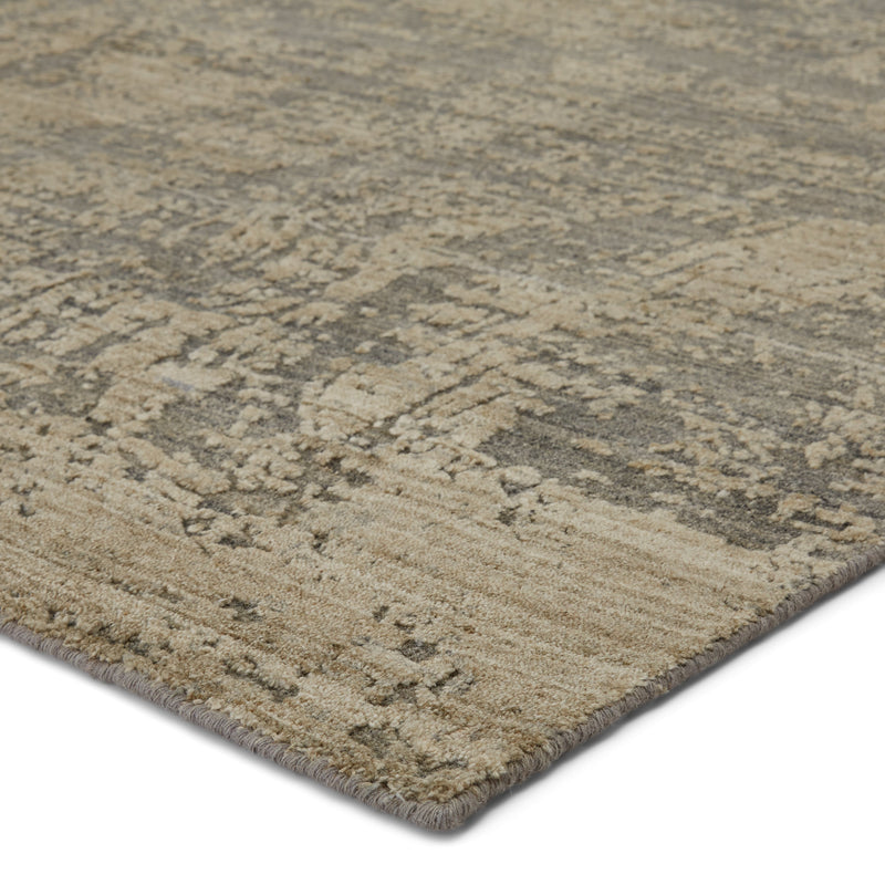 Lizea Handmade Abstract Gray & Beige Rug