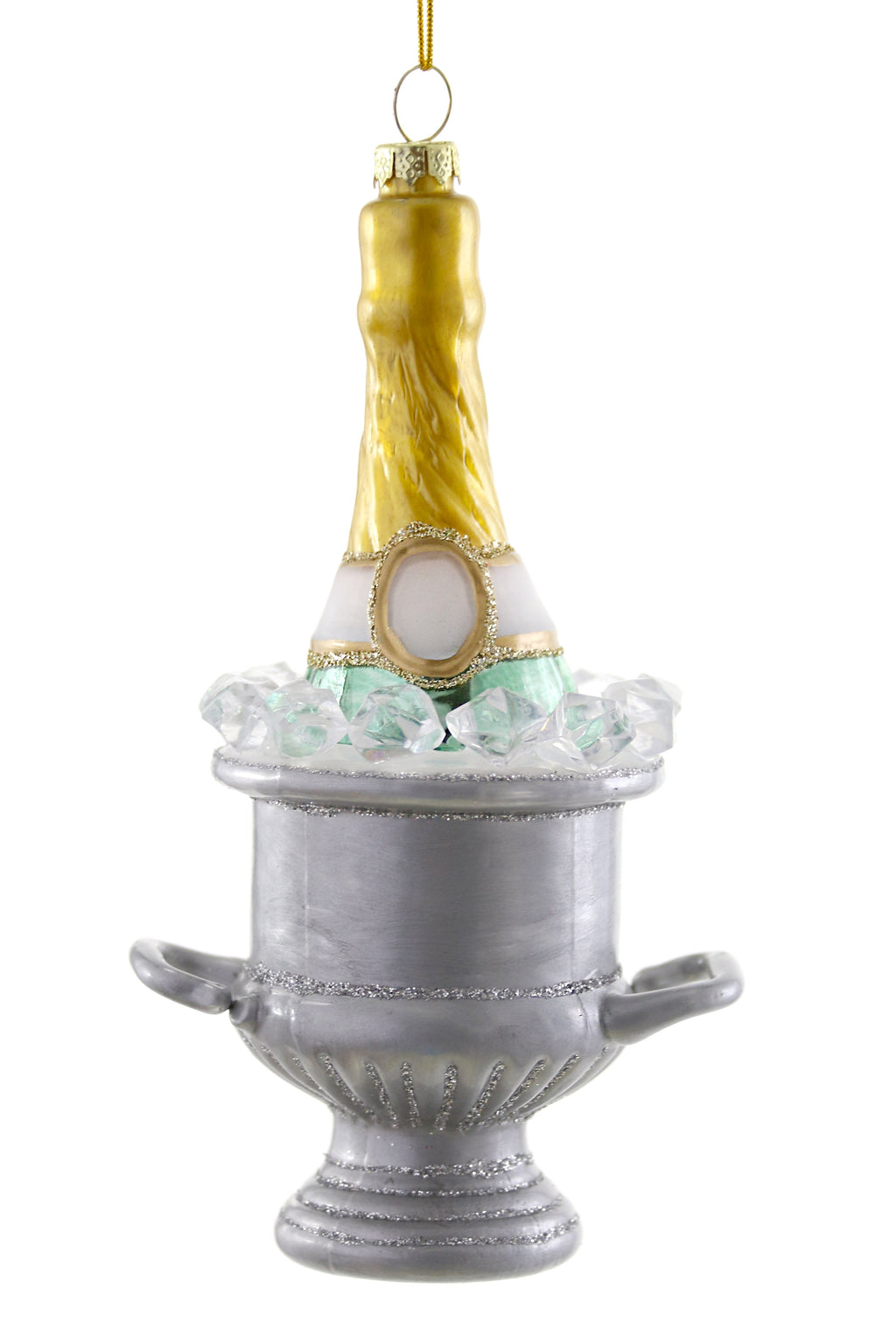 Champagne on Ice Holiday Ornament in Various Colors