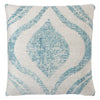 Cymbal Indoor/ Outdoor Geometric Teal/ Cream Throw Pillow