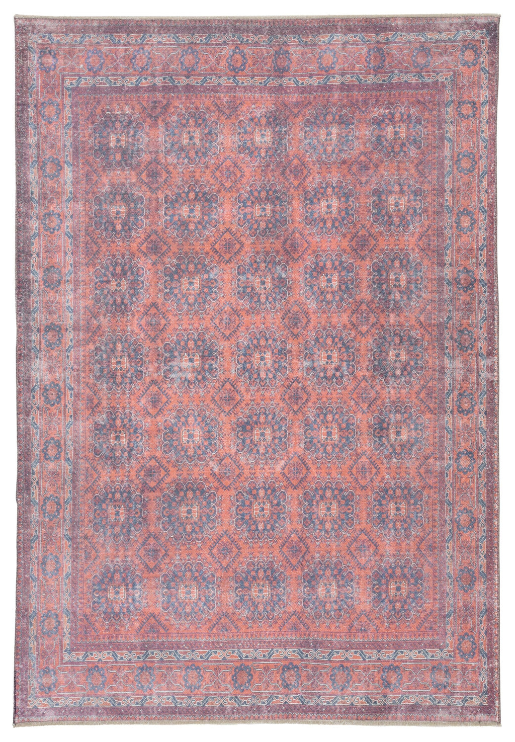 Shelta Oriental Blue & Red Area Rug