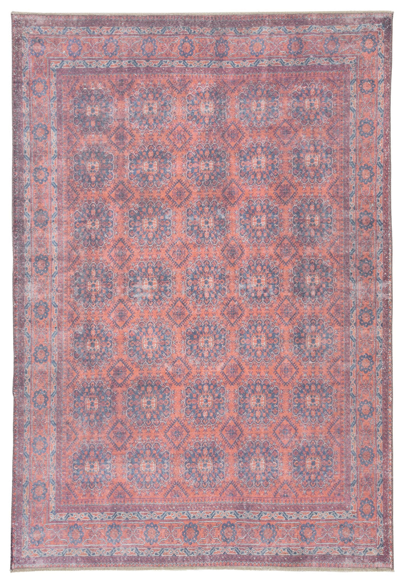 Shelta Oriental Blue & Red Area Rug