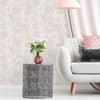 Garden Floral Removable Wallpaper in Dusted Pink