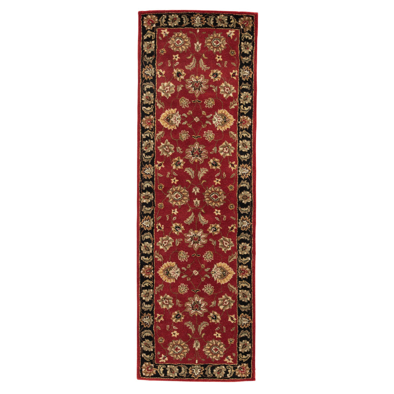 Anthea Handmade Floral Red & Black Area Rug