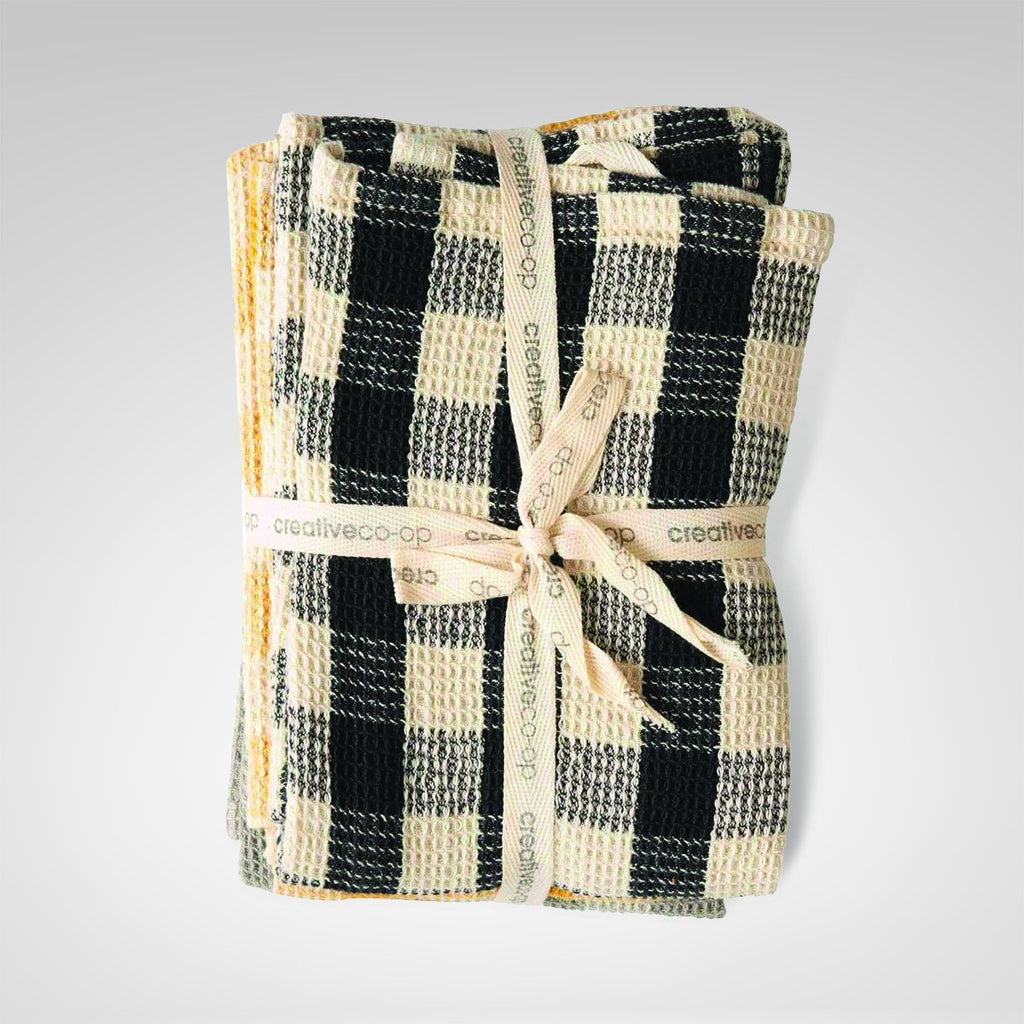 Gingham Waffle Weave Tea Towels