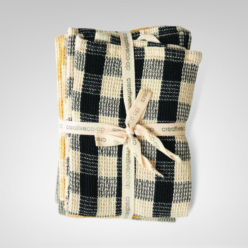 Gingham Waffle Weave Tea Towels