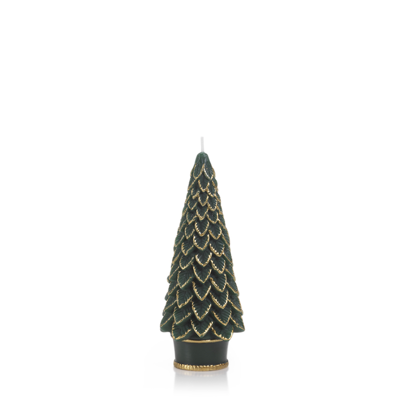 Gold Trim Christmas Tree Candle