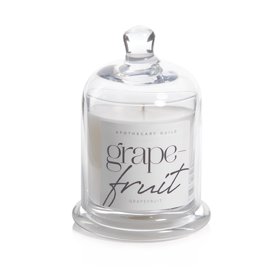 Grapefruit Scented Candle Jar with Glass Dome