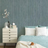 Grasscloth Removable Wallpaper in Chambray