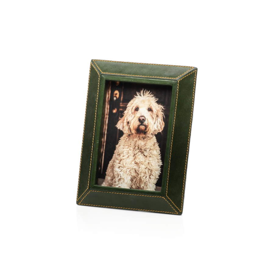 Green Leather Photo Frame in Various Sizes