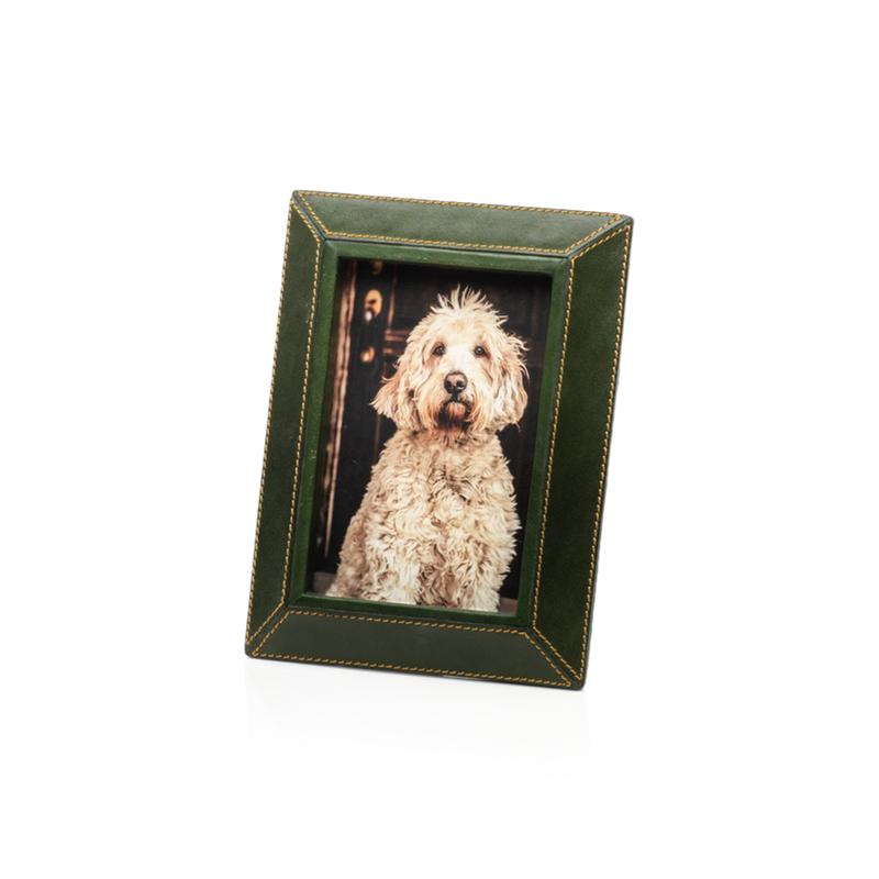 Green Leather Photo Frame in Various Sizes