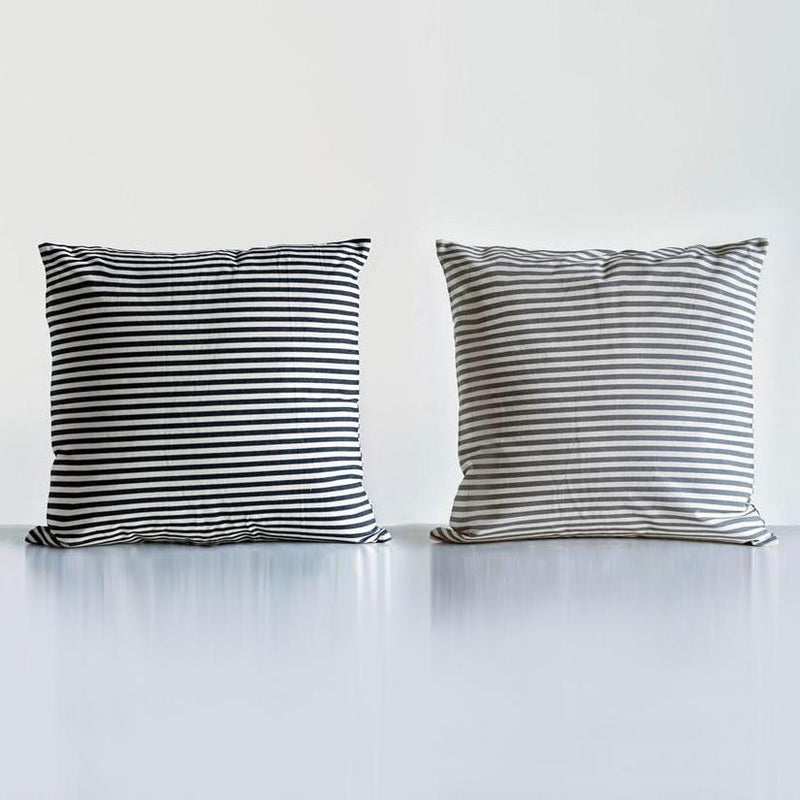 Grey Striped Pillow