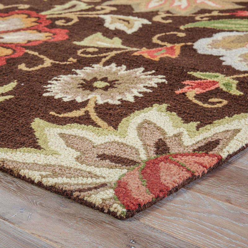 Zamora Handmade Floral Brown & Multicolor Area Rug