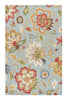 Zamora Handmade Floral Light Blue & Multicolor Area Rug