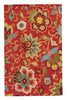 Zamora Handmade Floral Red & Multicolor Area Rug