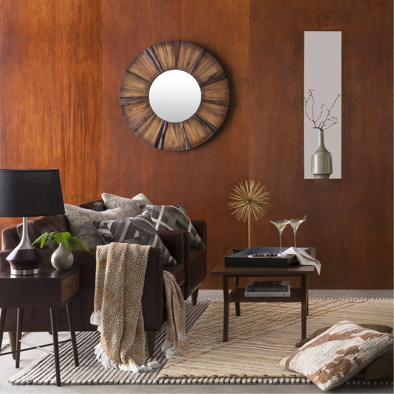 Hardy HAR-1000 Round Mirror in Natural by Surya