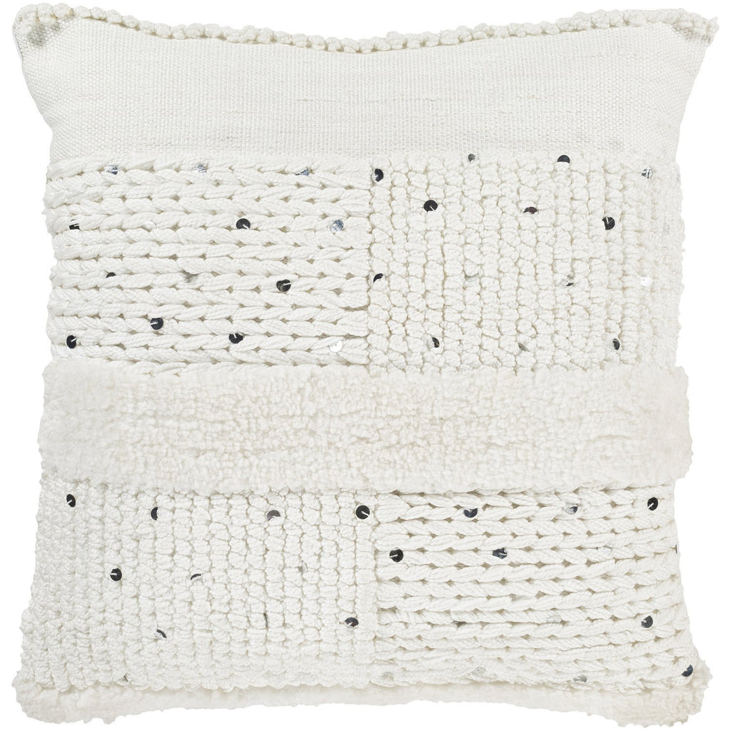 Handira HDR-002 Hand Woven Pillow in White by Surya