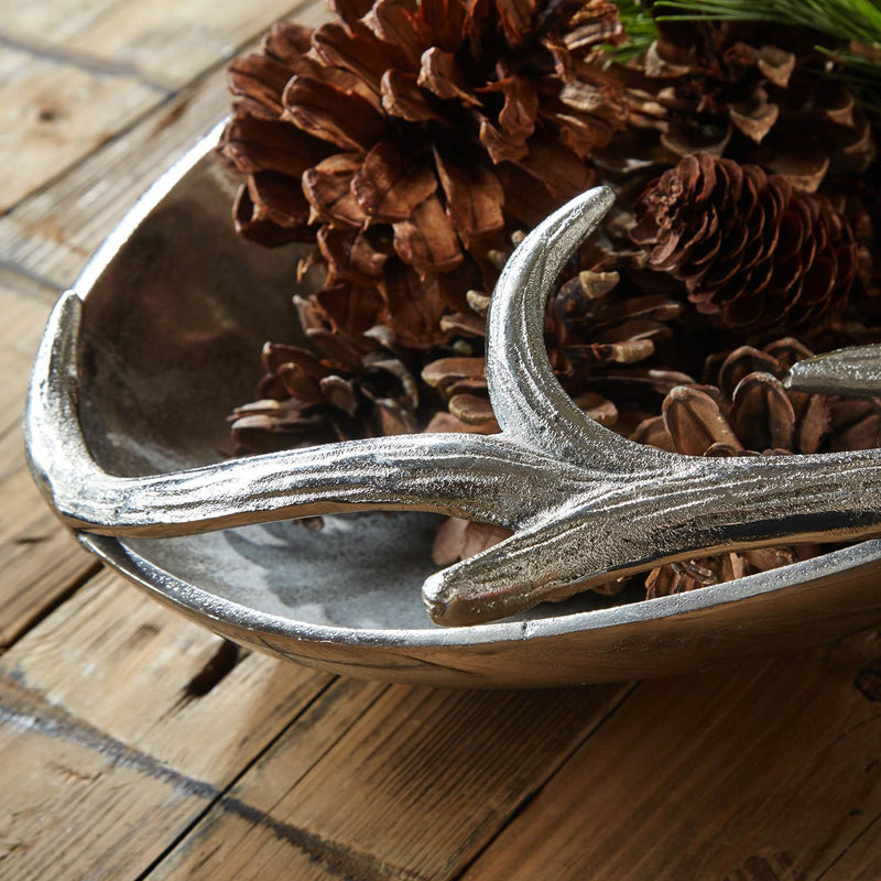 Set of 2 Silver Antler Trays