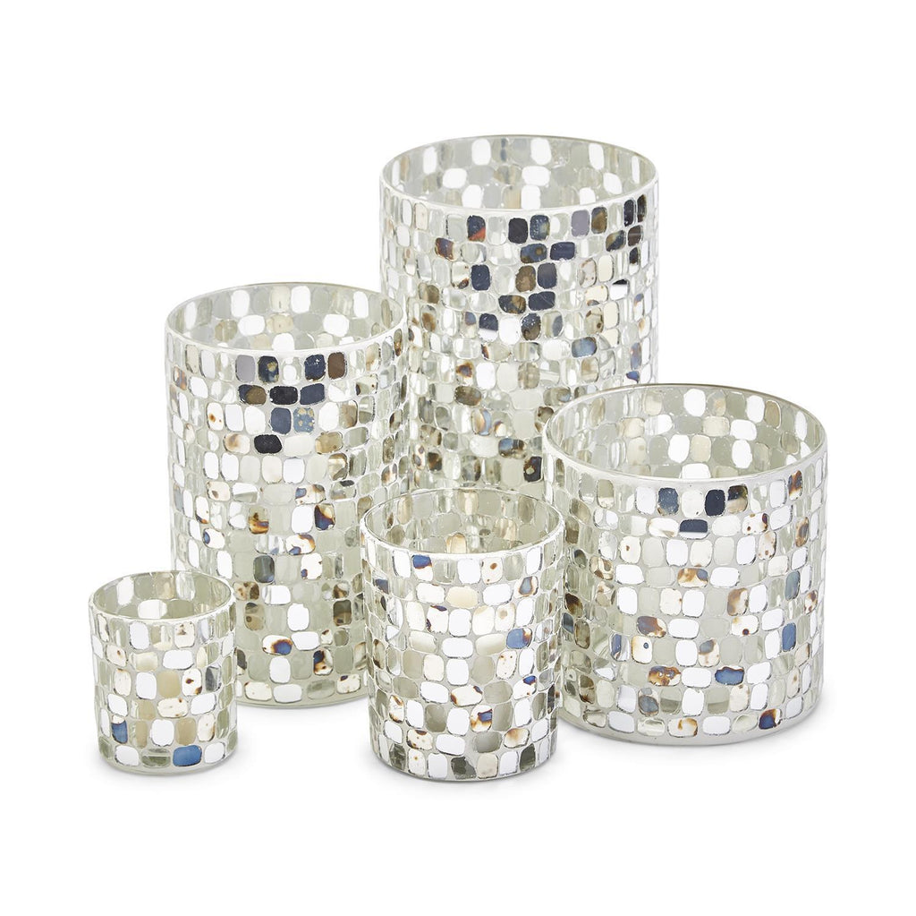 Mirror Mosaic Candleholders, Set of 5