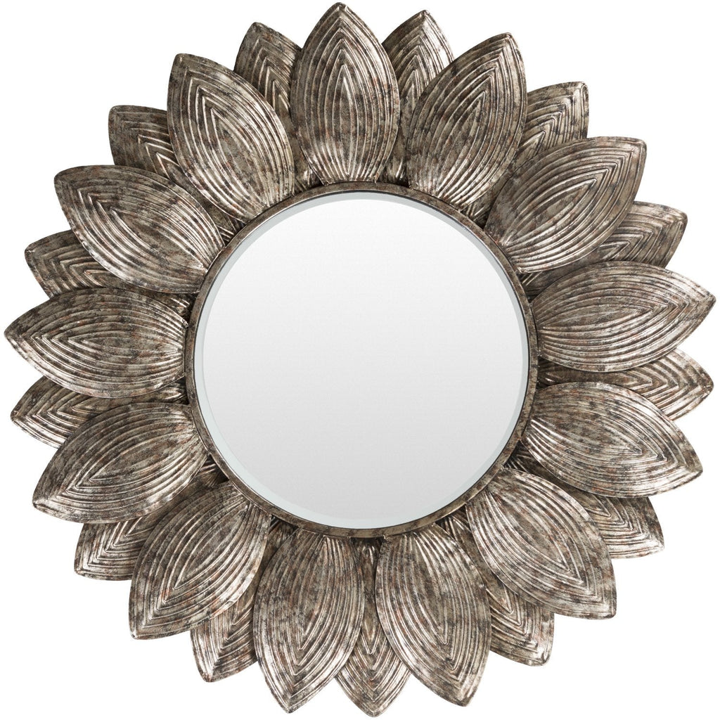 Helios HLO-1000 Sunburst Mirror in Pewter by Surya