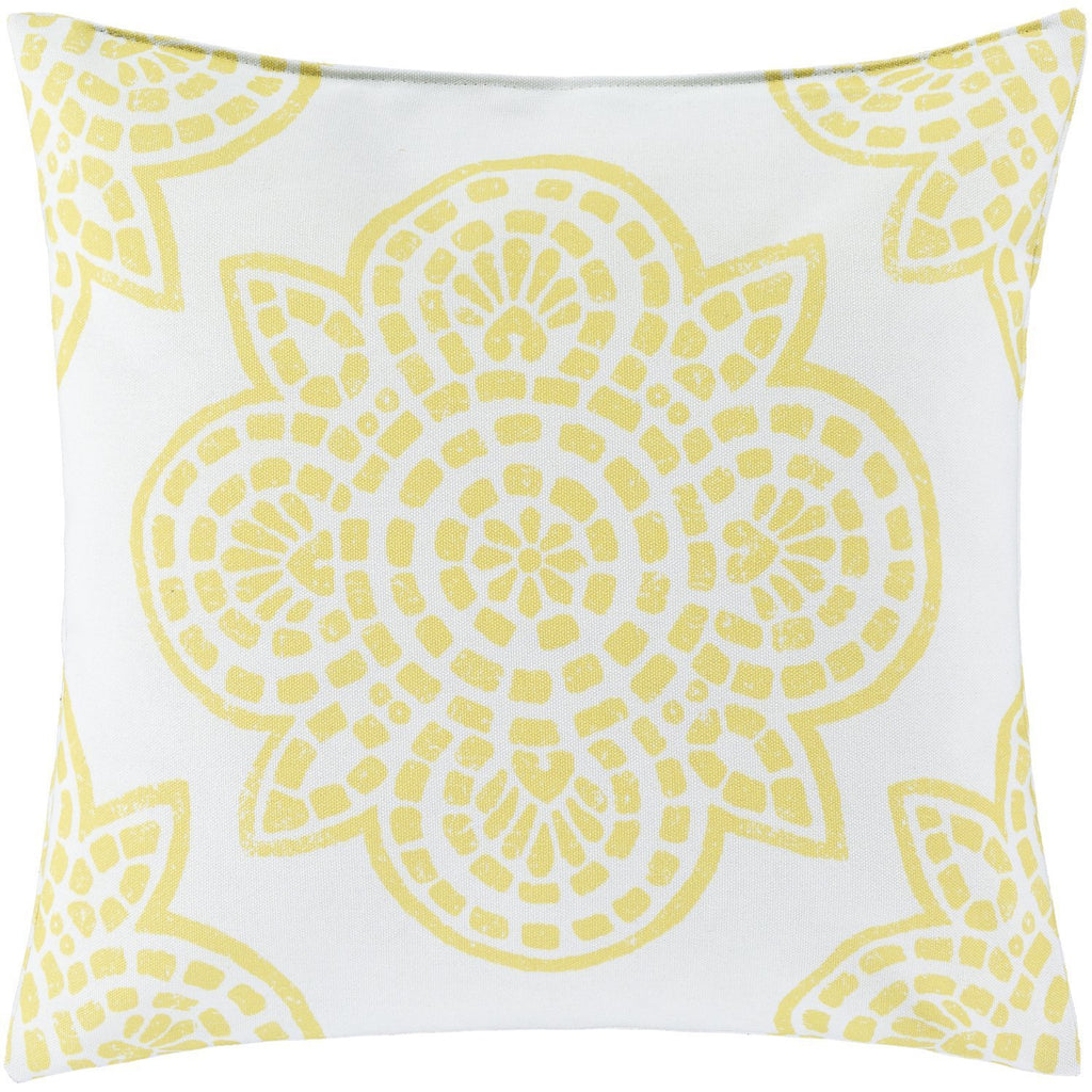 Hemma HM-003 Woven Pillow in Bright Yellow & Ivory by Surya