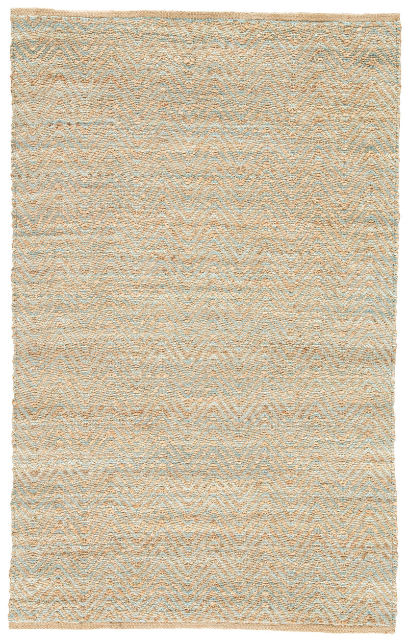 Reap Natural Chevron Tan & Green Area Rug