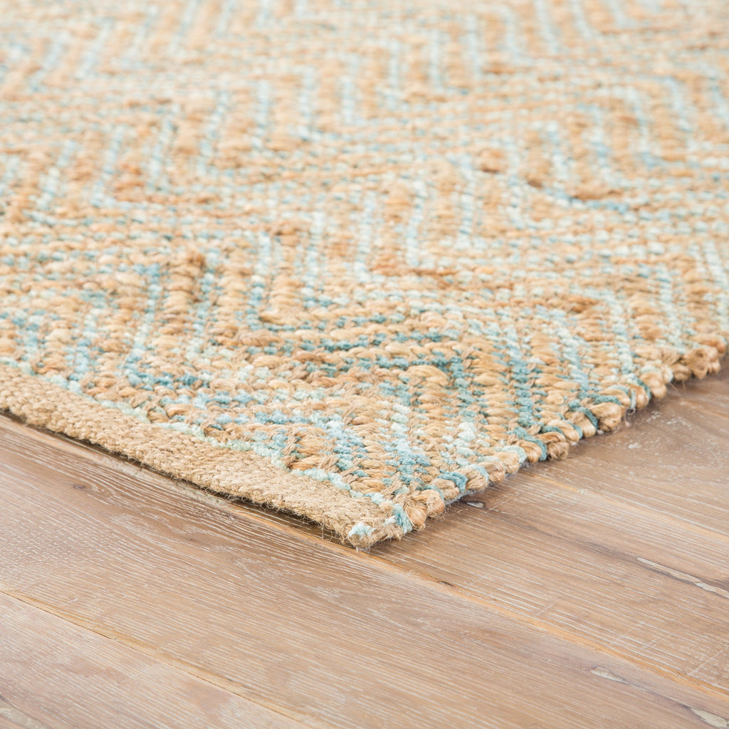 Reap Natural Chevron Tan & Green Area Rug