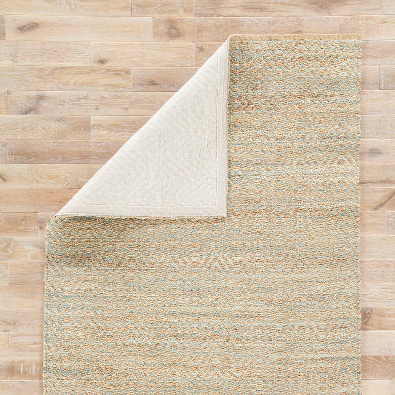 Reap Natural Chevron Tan & Green Area Rug